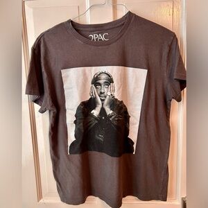 2PAC Men’s Medium Short Sleeve T Shirt Gray Crewneck